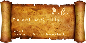 Merschilcz Cirilla névjegykártya